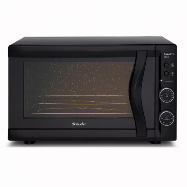 Marca: Mueller
Modelo: Sonetto G3
Capacidad: 44 litros
Potencia: 1800W
Temperatura Máxima: 300°C
Timer: 120 minutos
Grill: Sí
Luz Interna: Sí
Voltaje: 220V
Color: Negro Mate