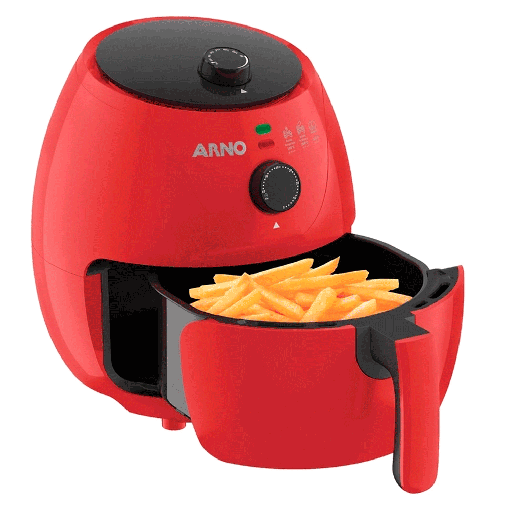 Descripción
* Tecnología Air Fry para resultados más uniformes.
* Fácil de limpiar, permite quitar la rejilla.
* Temperatura ajustable hasta 200°C.
* Variedad de preparaciones.
* Timer de 60 minutos.
* Capacidad de 3.2 L.
* Cable de 0.71 mts.
* Potencia 1200W.

Patatas fritas, albóndigas, pan de ajo, pollo y ¡hasta barbacoa! ¿Hacerse la boca agua? Así que prepárate para brillar en la cocina con recetas increíbles y SIN ACEITE de una forma mucho más rápida, sana y sabrosa con la nueva Arno Air Fryer Easy Fry con tecnología Hot Air que hace que tus alimentos queden más crujientes gracias a la circulación uniforme del aire caliente evitando que queden partes frías durante el proceso de preparación de tus alimentos.