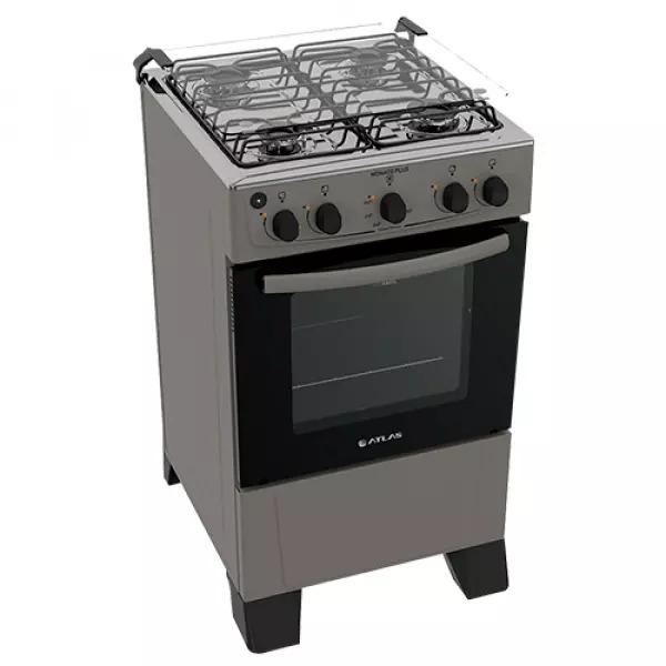 Ideal para hogares familiares y cocinas compactas, perfecta para quienes buscan durabilidad, funcionalidad y un diseño práctico en su día a día.

Especificaciones técnicas
- Encendido manual.
- Mesada de acero inoxidable.
- Patas robustas.
- 1 rejilla fija.
- Horno con amplio visor y doble vidrio en la puerta.
- Capacidad de horno: 50 Lts.
- Tirador ergonómico de metal.
- 2H estándar 1,7 kw y 2H familiar 2,0 kw.
- Horno con lana de basalto.
- Dimensiones: 480x853x573 mm.