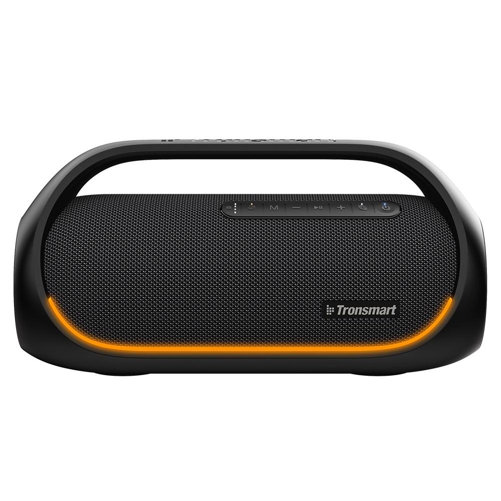 • Audio impactante de 60W: Compuesto por dos tweeters, dos woofers y dos radiadores pasivos, el altavoz portátil Tronsmart Bang presenta un impactante carnaval acústico con agudos conmovedores, voces suaves y graves potentes. Potenciado con audio SoundPulse integrado, reproduce un sonido sensacional de 60W gracias a su afinación precisa.

• Luces LED al ritmo de la música: Los deslumbrantes halos brillan al ritmo de la música, creando una experiencia auditiva de alto nivel. Combina 6 modos de EQ personalizados para llenar tu hogar o jardín con un impresionante ambiente de ﬁesta.

• Sincronización con más de 100 altavoces: Conecta más de 100 altavoces Bang mediante la tecnología TuneConn™, y disfruta de un sonido envolvente estéreo de más de 120W que invadirá tus sentidos al instante.