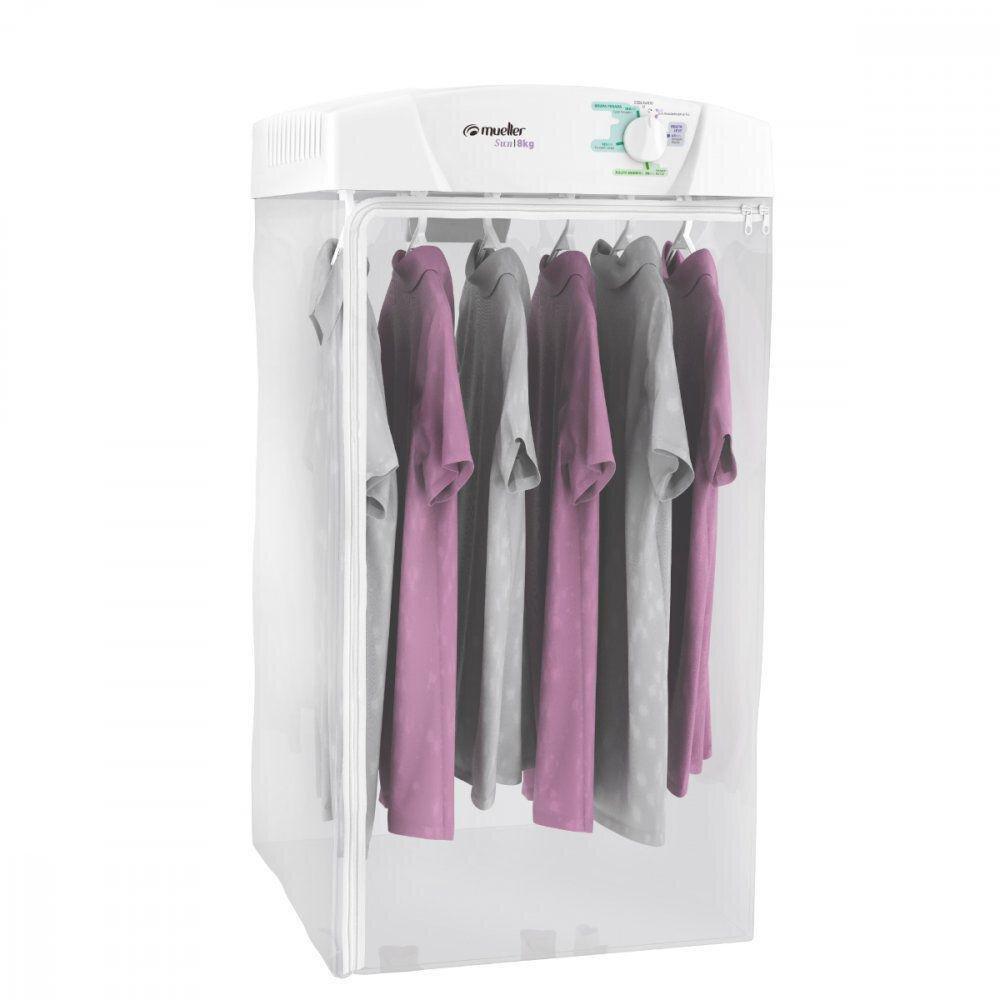 - Capacidad: 8 Kg
- Temporizador: 4 ciclos
- Incluye: 6 perchas
- Dimensiones: 105 x 62 x 57 cm