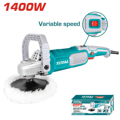 REF: TP11418018
- Potencia de entrada: 1400W
- Velocidad sin carga: 1500-3600rpm
- Diámetro de la almohadilla de pulido: 180mm
- Tipo de husillo: M14
- Control de velocidad variable
- Interruptor de bloqueo
- Caja de engranajes de aluminio (mayor protección de los componentes)
- Incluye: 1 Mango en D, 1 Almohadilla de pulido de gancho y bucle, 1 Funda de pulido, 1 Juego de cepillos de carbón adicionales, 1 Llave hexagonal