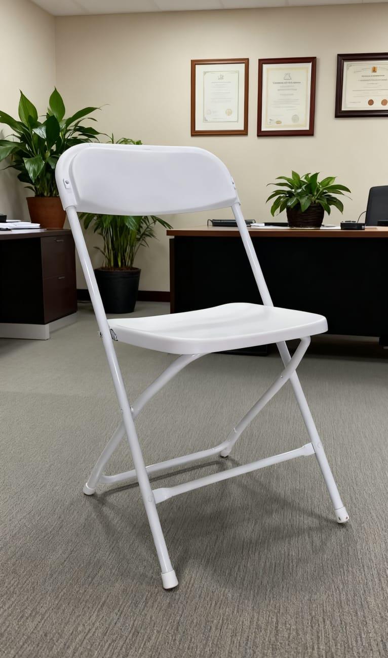 SILLA PLEGABLE PVC BLANCO