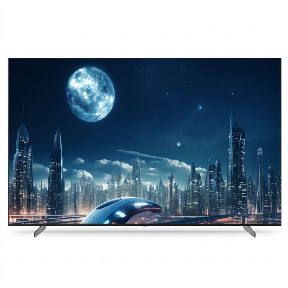 El Smart TV de 100 pulgadas ofrece una experiencia visual imponente con resolución UHD 4K y tecnología QLED, brindando imágenes nítidas, colores intensos y amplio ángulo de visión. Incorpora sistema Google TV para acceder a Netflix, YouTube y más aplicaciones, junto con control por voz mediante Google Assistant. Su conectividad avanzada incluye WiFi, Bluetooth, HDMI y USB, ideal para entretenimiento completo en casa. Perfecto para quienes buscan una pantalla gigante con funciones inteligentes.

Accesorios incluidos: CONTROL REMOTO / PILAS / BASE
Aplicaciones: GOOGLE ASSISTANT / LIVE TV / NETFLIX / YOUTUBE
Color: NEGRO
Conectividad: USB x 2 / HDMI x 2 / SALIDA ÓPTICA / RJ45 (LAN)
Control de voz: SI
Cpu: CA75×2 + CA55×2
Dimensiones: 2227.4 × 389.4 × 1321.4 MM
Gpu: BXE4-32MC1
Modelo: TVF-100QL1
Peso: 46.5 KG
Pulgadas: 100"
Requiere antena digital para canales locales: SI
Resolucion: 3840 × 2160 (UHD 4K)
Sistema de sonido: ESTÉREO NICAM
Sistema operativo: GOOGLE TV 3.0
Tecnologia wifi: SI
Tipo de audio: DOLBY MS12 / DOLBY PLUS
Tipo de panel: QLED
Version de bluetooth®: 5.0
