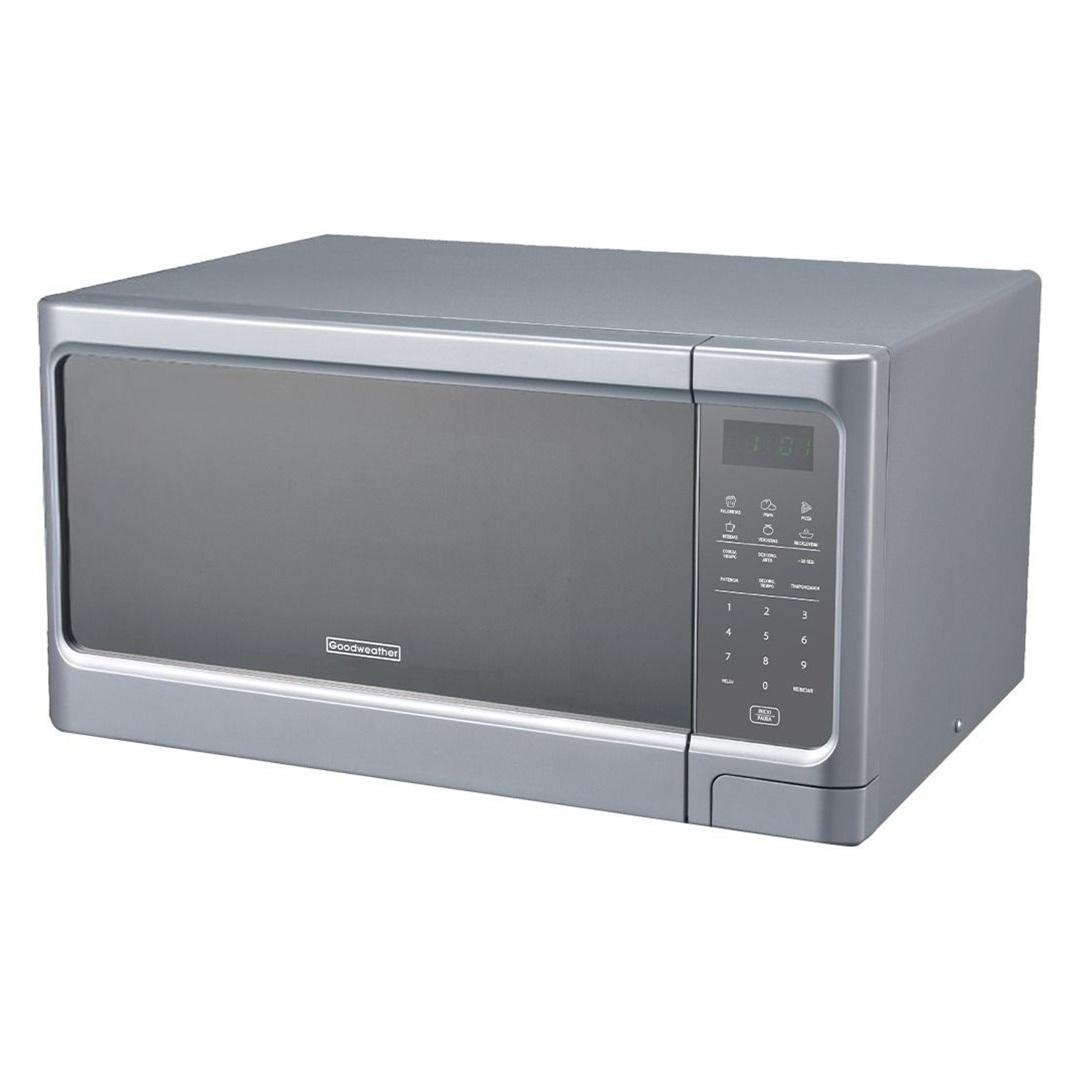 MICROONDAS GOODWEATHER GW-30AP 30L

El microondas Goodweather GW-30AP se destaca por su panel de control digital intuitivo que facilita la selección entre seis niveles de potencia y seis programas de cocción preestablecidos, es la solución ideal para quienes buscan eficiencia y estilo en la cocina. 

- Capacidad: 30 litros.
- Panel: Digital.
- Potencia: 6 niveles ajustables.
- Programas de cocción: 6 prestablecidos 
- Temporizador: Hasta 30 minutos.
- Plato: Giratorio de vidrio
- Descongelamiento automático y por tiempo.
- Posee: Pata antideslizante y bloqueo para niños.
- Potencia: 1000W.
- Voltaje/Frecuencia: 230-240V / 50Hz.
- Puerta: Tipo espejo, diseño elegante. 
- Imagen Ilustrativa.
Medidas:
- Ancho: 54 cm.
- Alto: 30 cm.
- Profundidad: 40 cm.