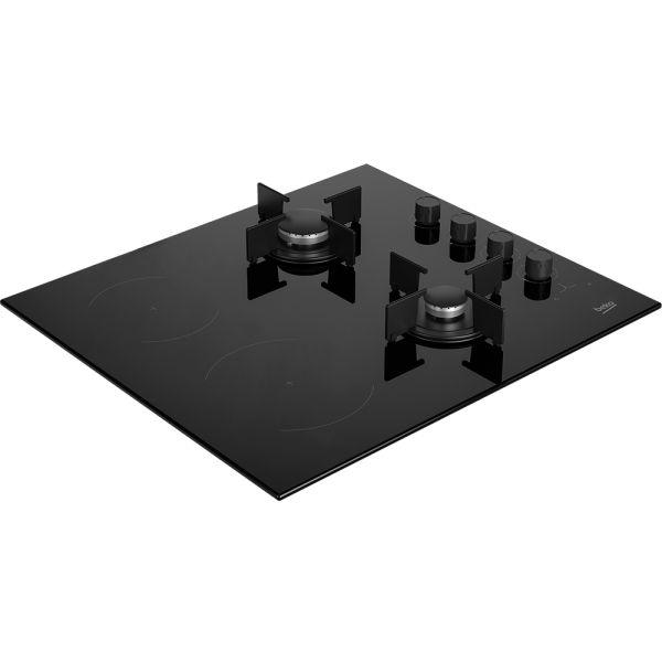 ANAFE COMBINADO BEKO VITROCERAMICO GAS HILM64120S 4 HORNALLAS NEGRO 5650W