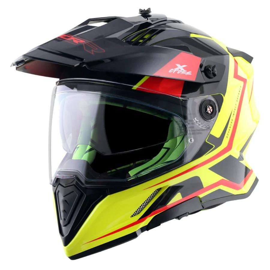CASCO DUAL AXOR X-CROSS FLAG AMARILLO M