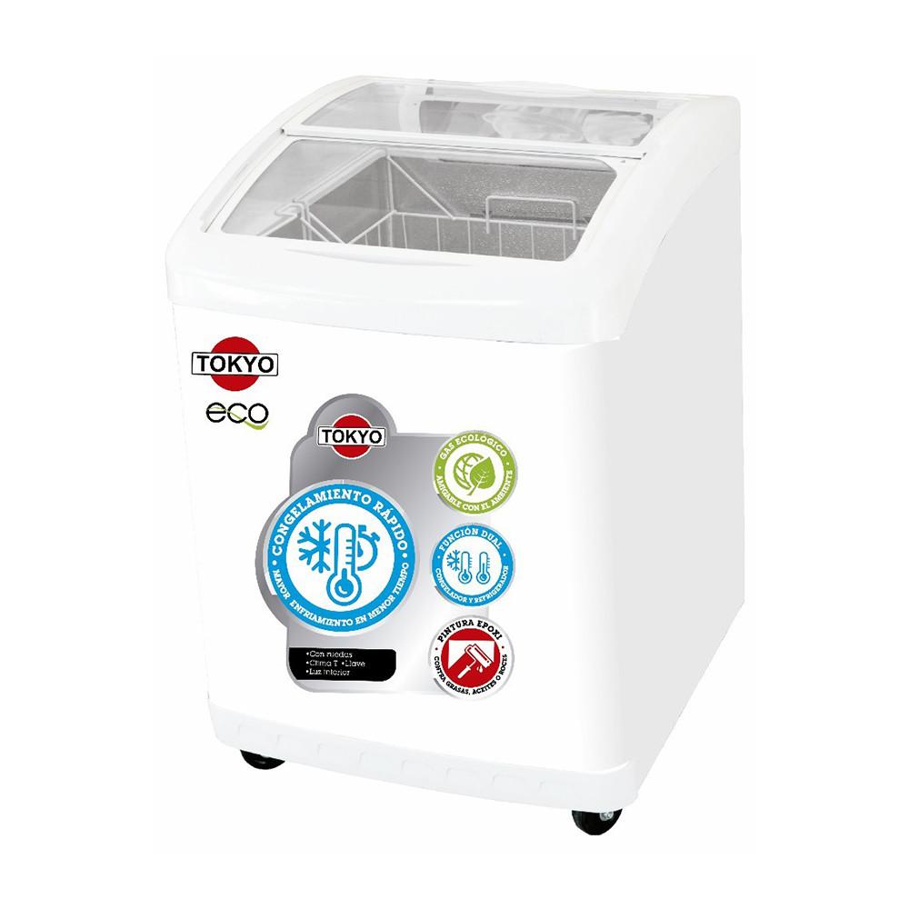 CONGELADOR PARA HELADOS TOKYO TCONH220R 132 NET VID.CURVO DESLIZ.